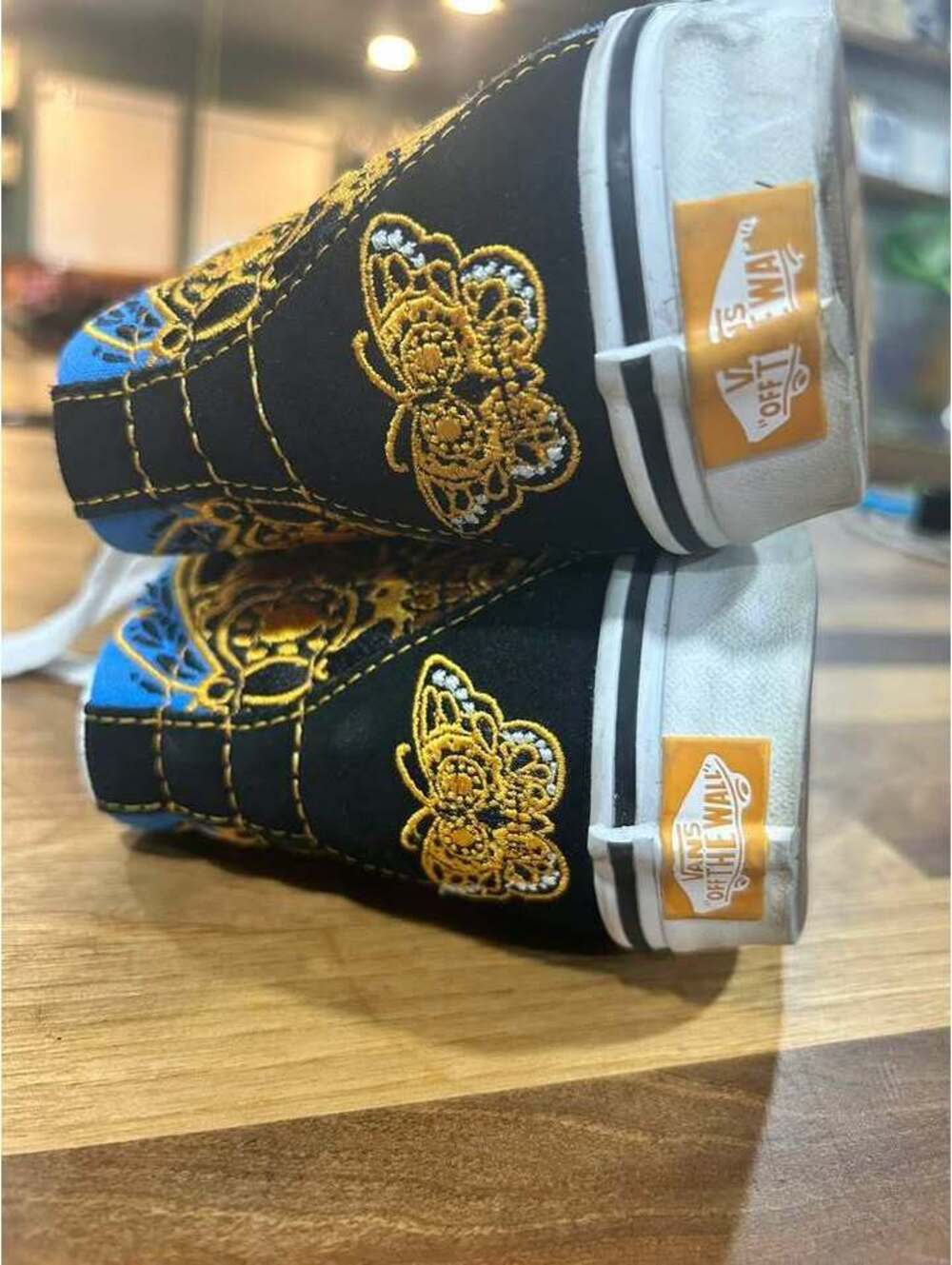 Vans Sk8-Hi Butterfly Skull Embroidered High Top Sneakers